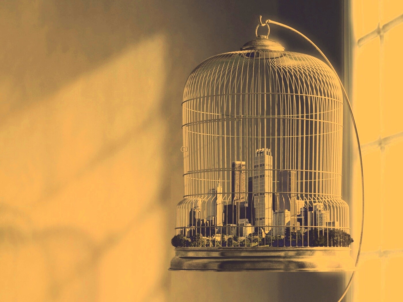 Город в клетке обои