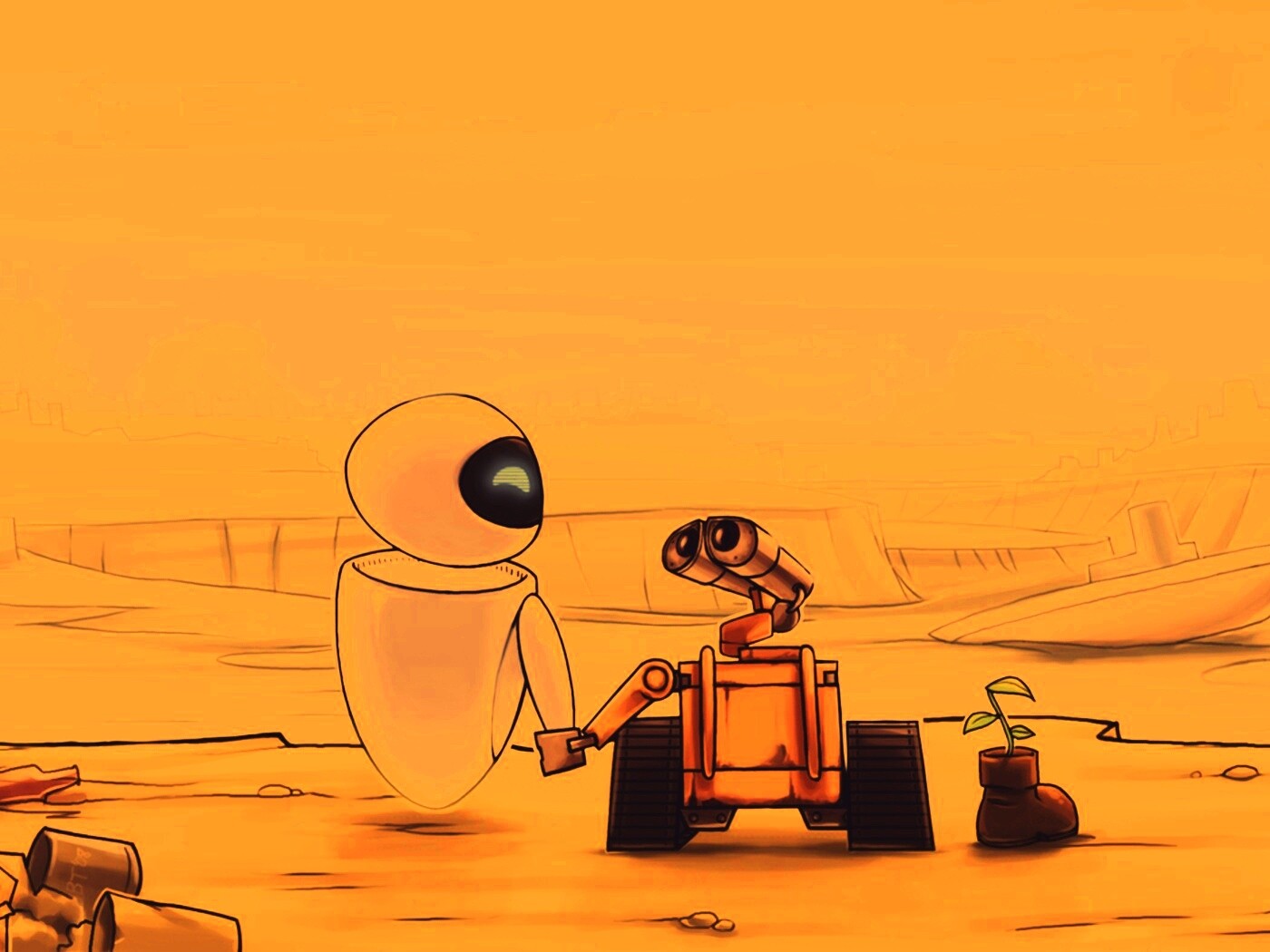 WALL-E и Ева обои