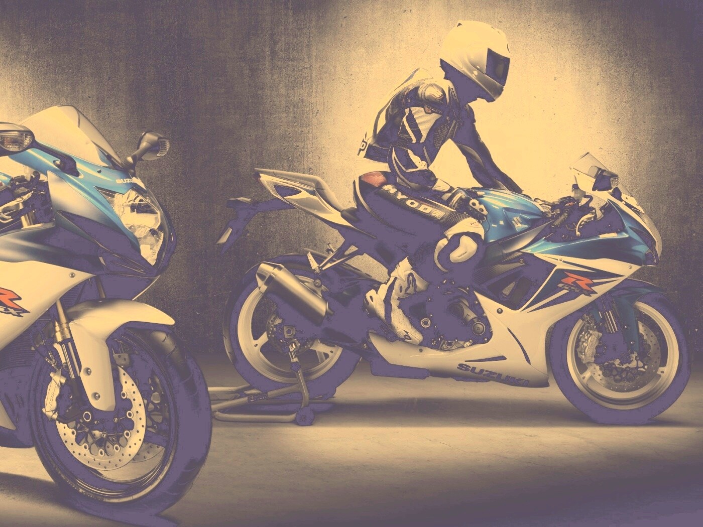 Suzuki и мотоциклист обои