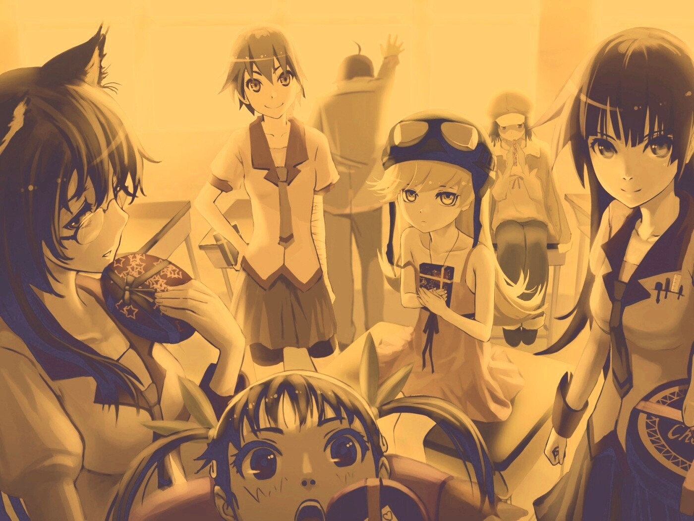 Девушки из Bakemonogatari обои