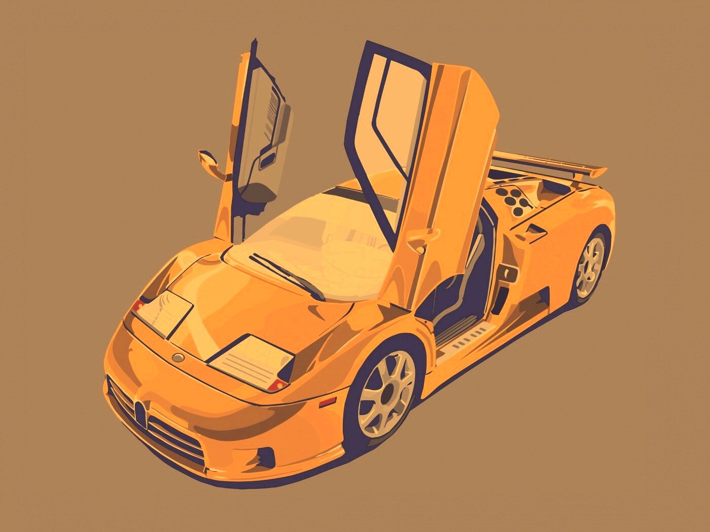 Bugatti EB 110 в векторе обои