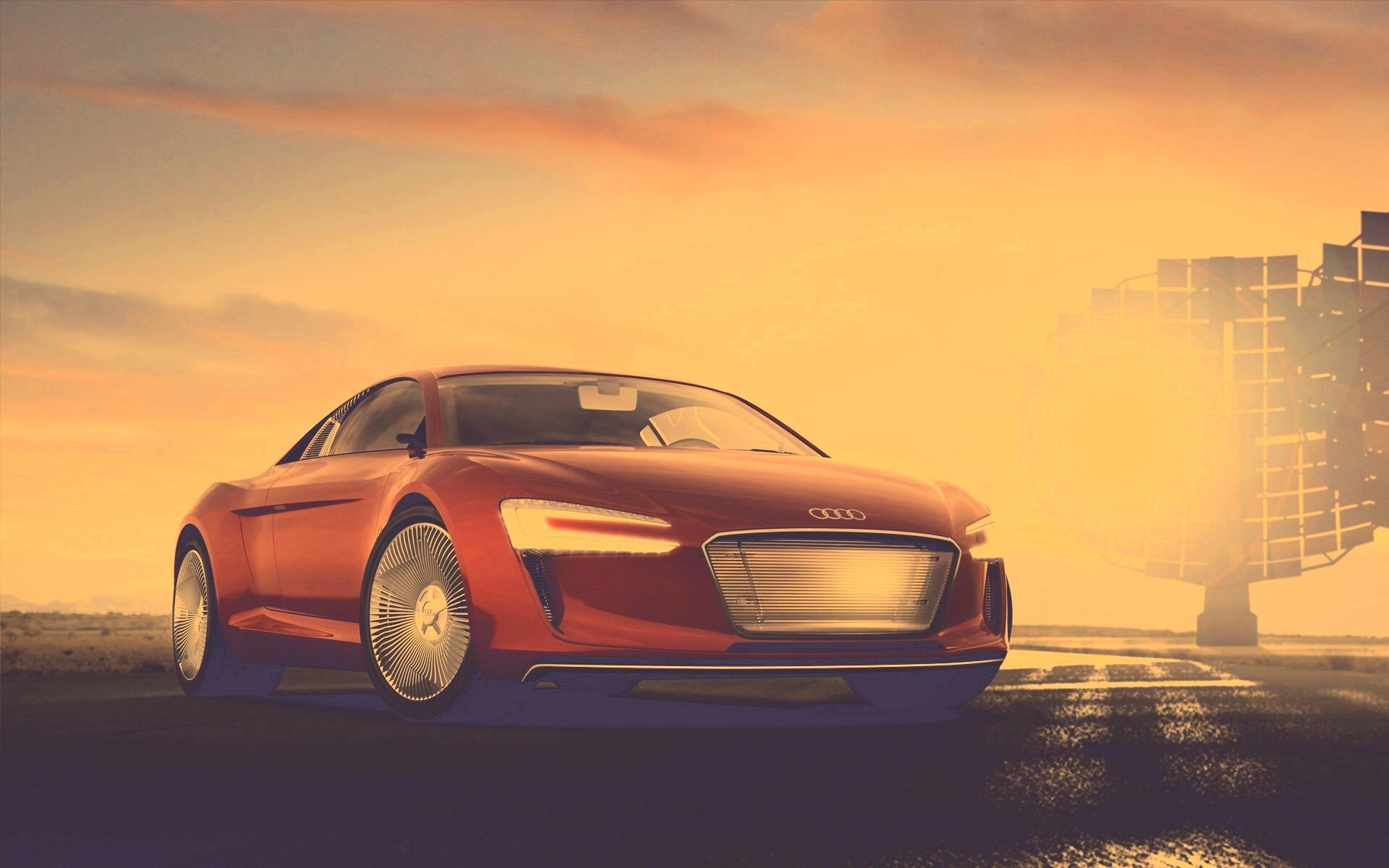 Красный автомобиль Audi обои