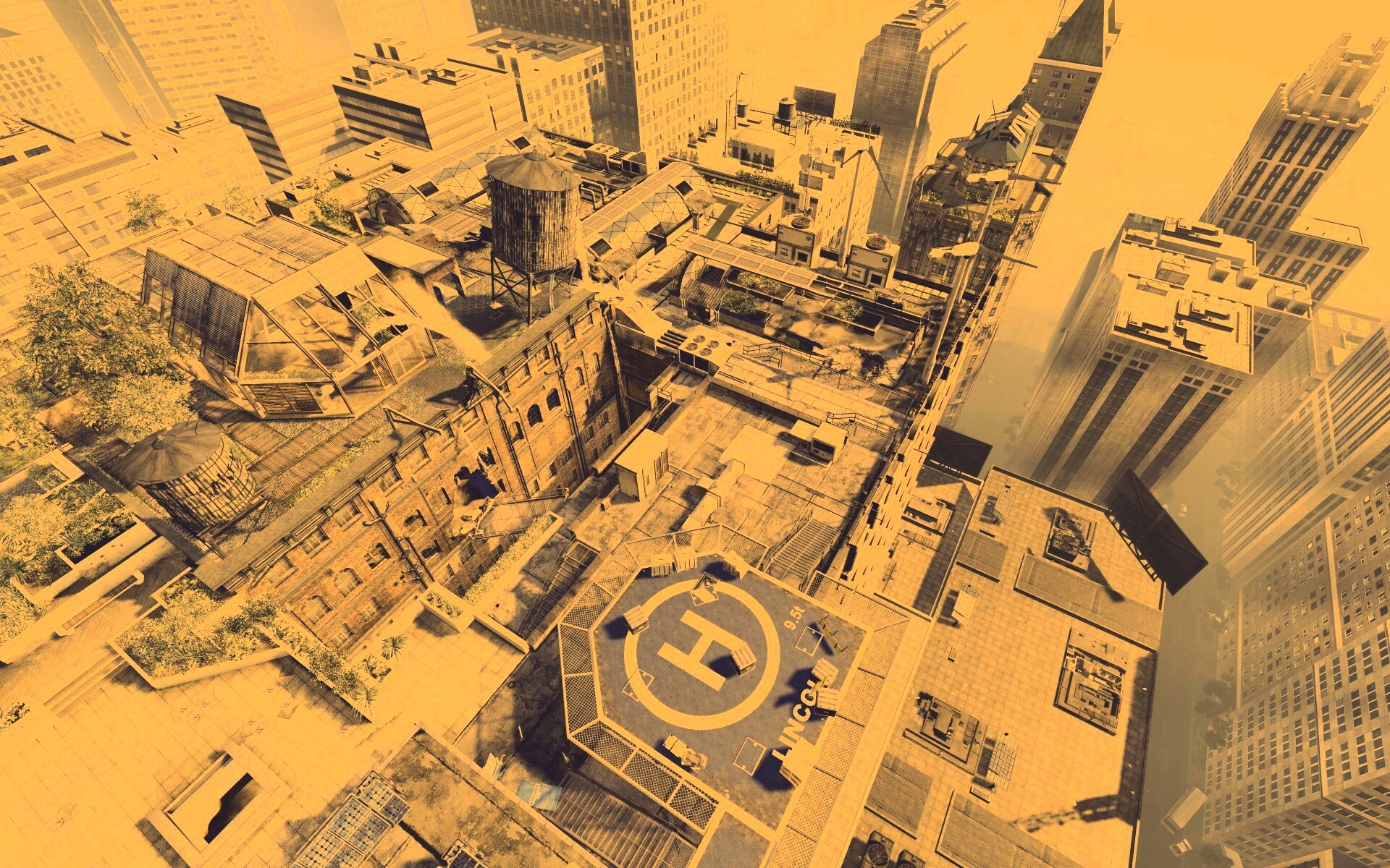 Вид сверху на карту уровня из Crysis 2 обои