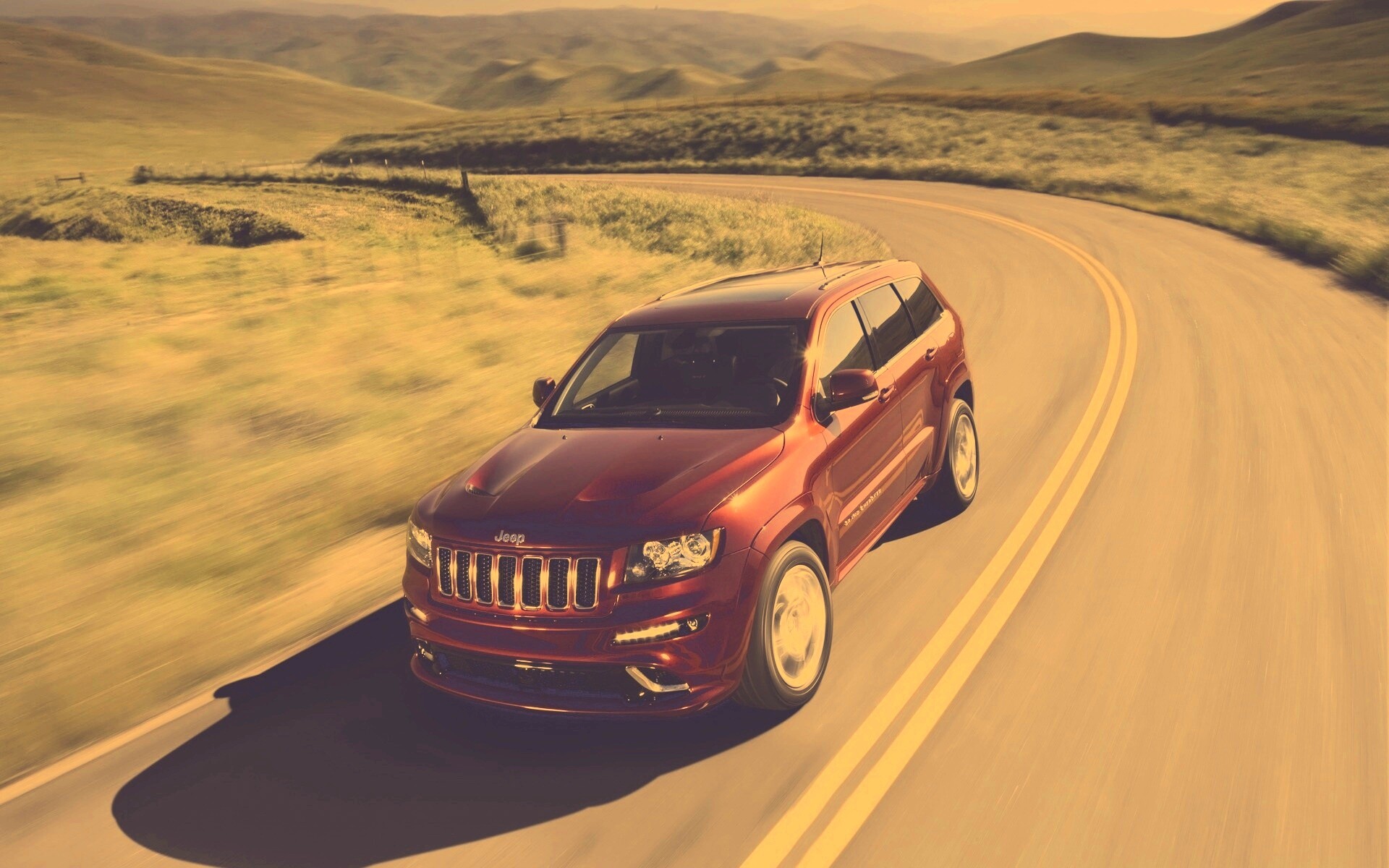 Jeep на дороге обои