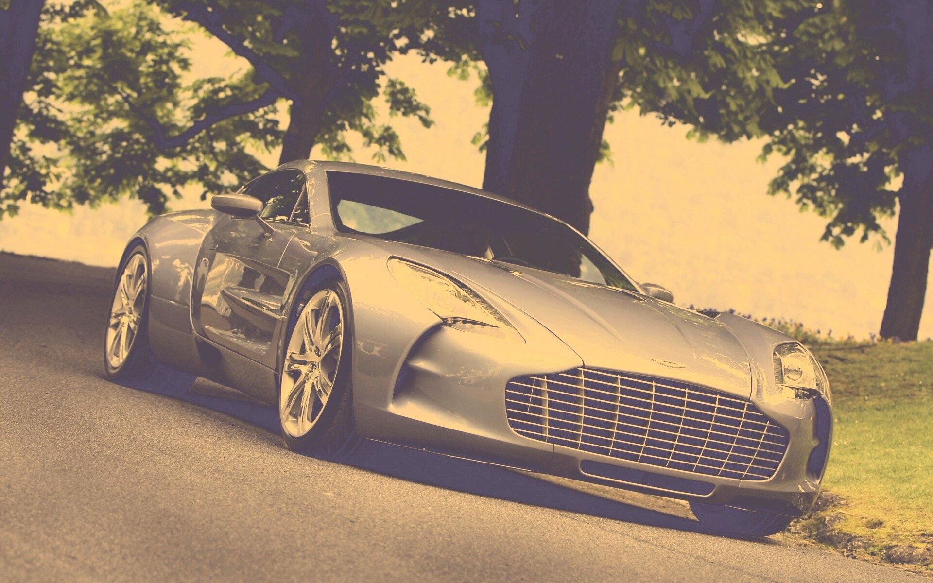 Aston Martin за городом обои