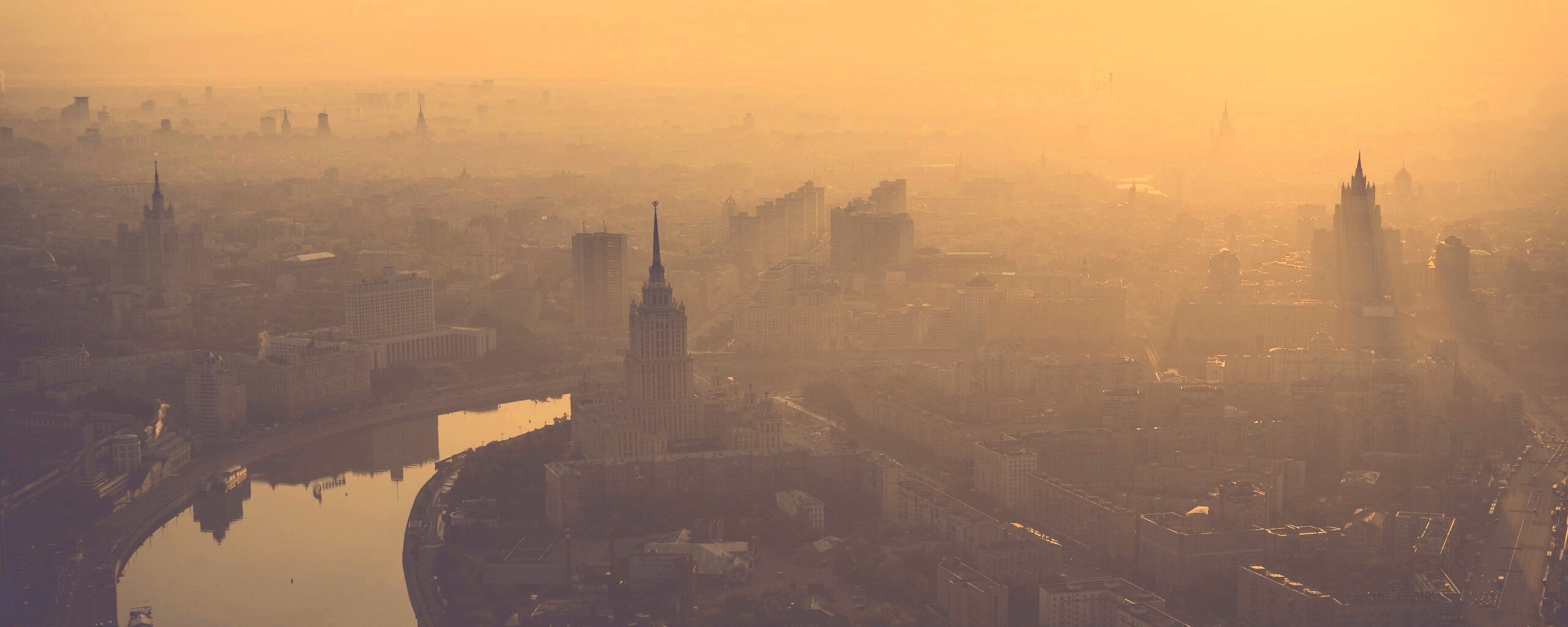 Москва в тумане обои