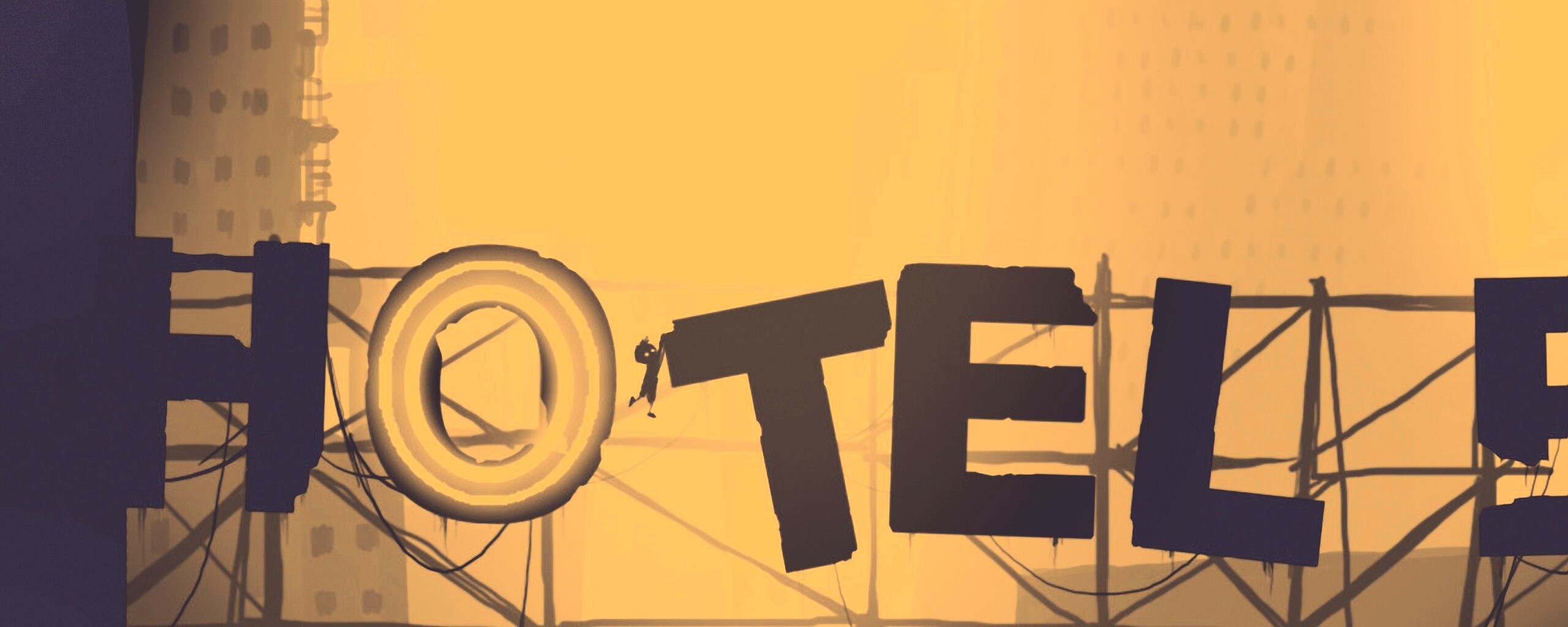 Мальчик из Limbo на вывеске "Hotel" обои