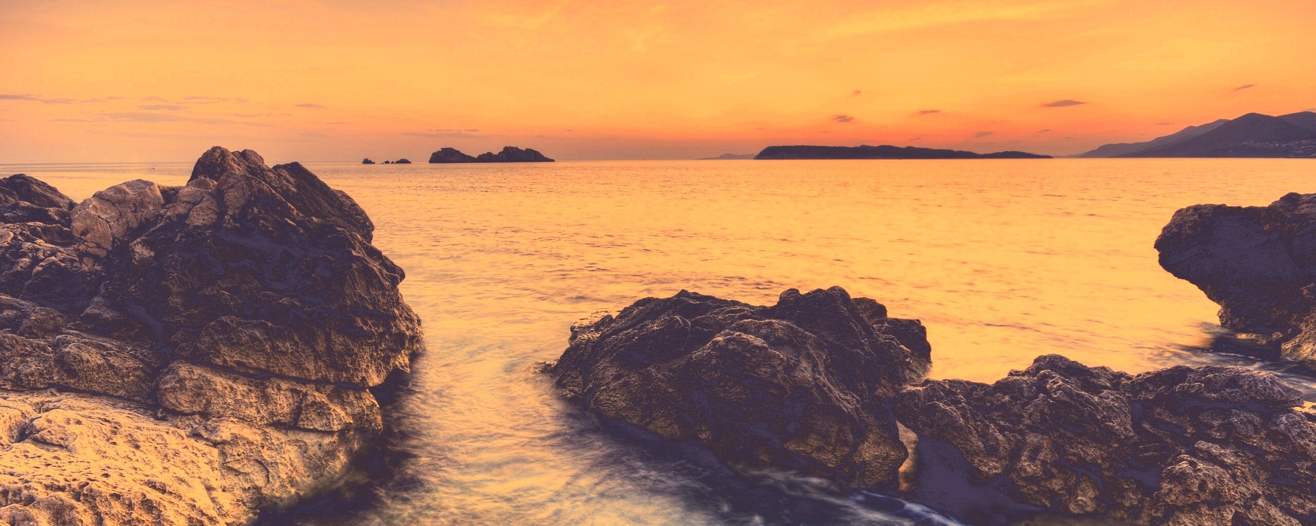 Закат на море обои