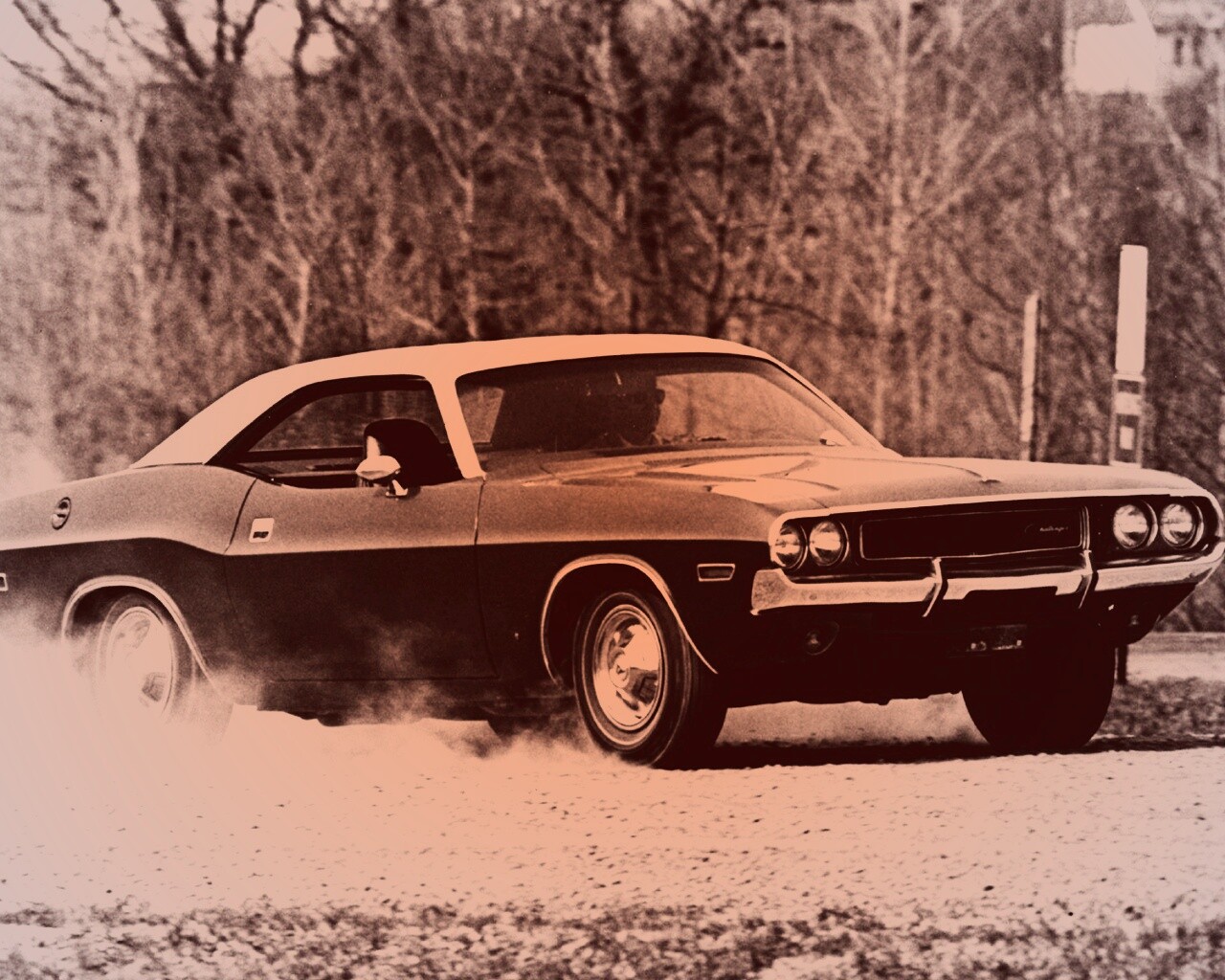 Черно-белое фото Dodge обои