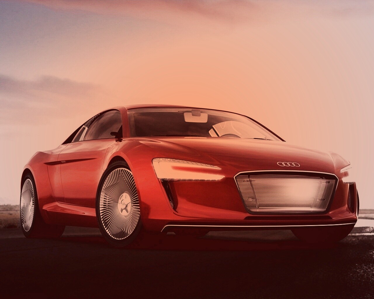 Красный автомобиль Audi обои