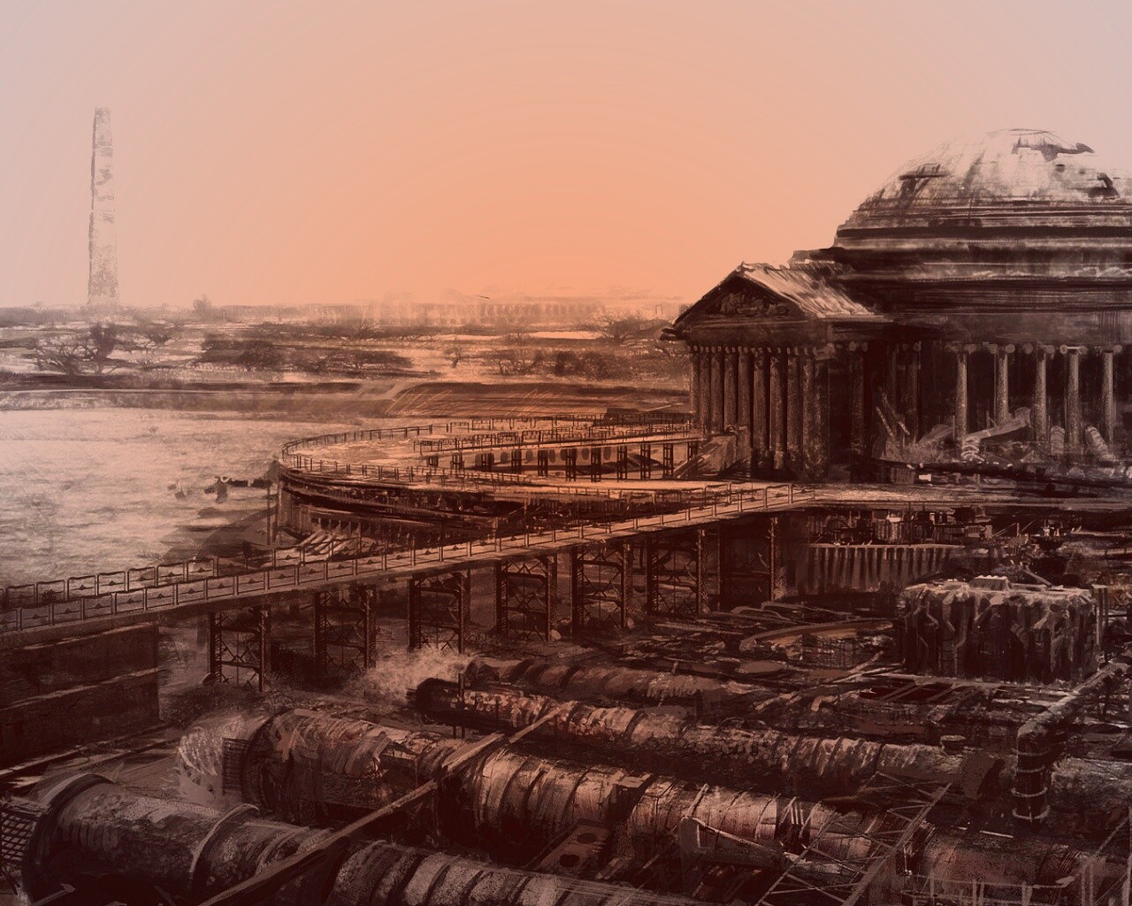 Водоочиститель в мемориале Джеферсона из Fallout 3 обои
