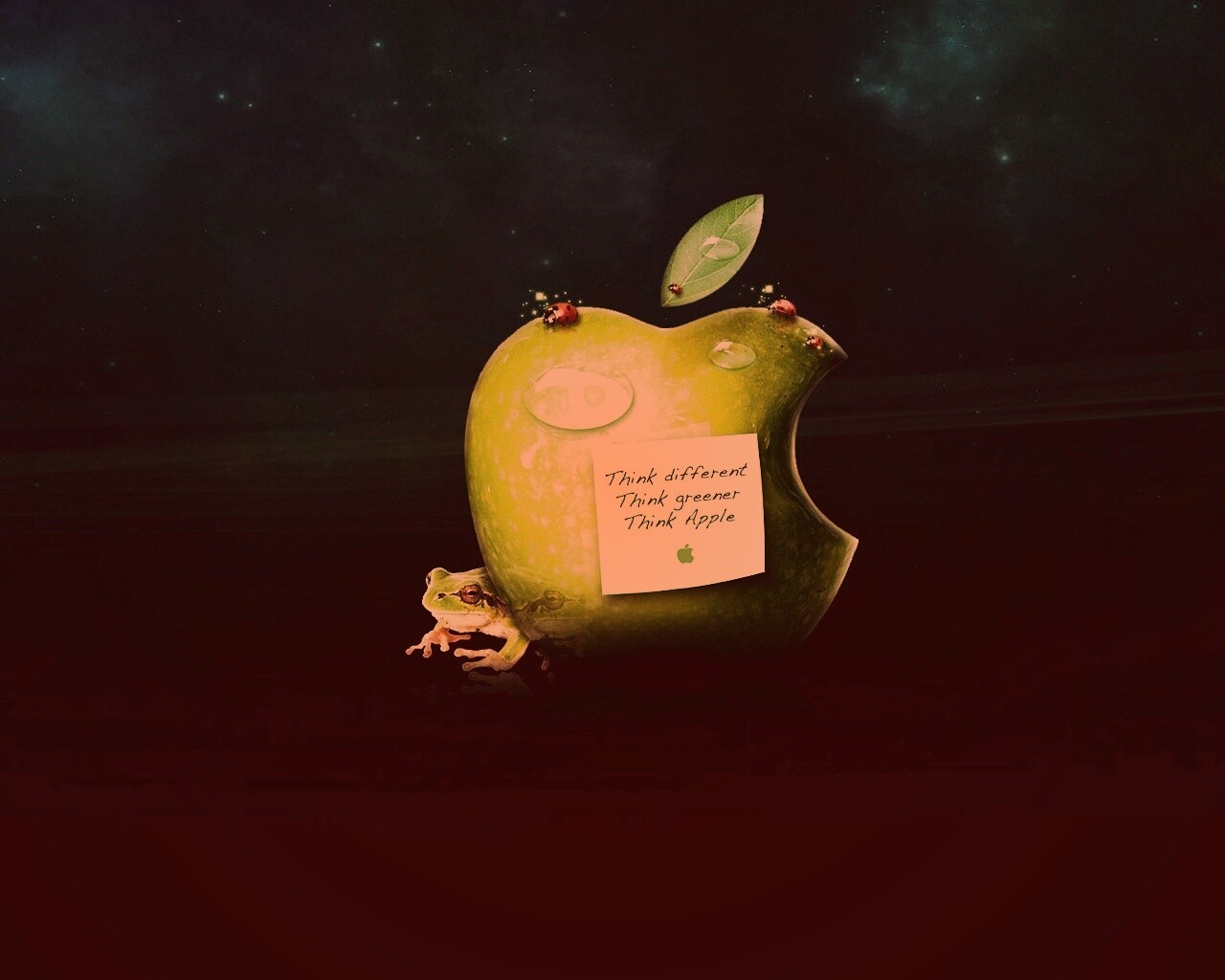Think different, think greener, think Apple обои