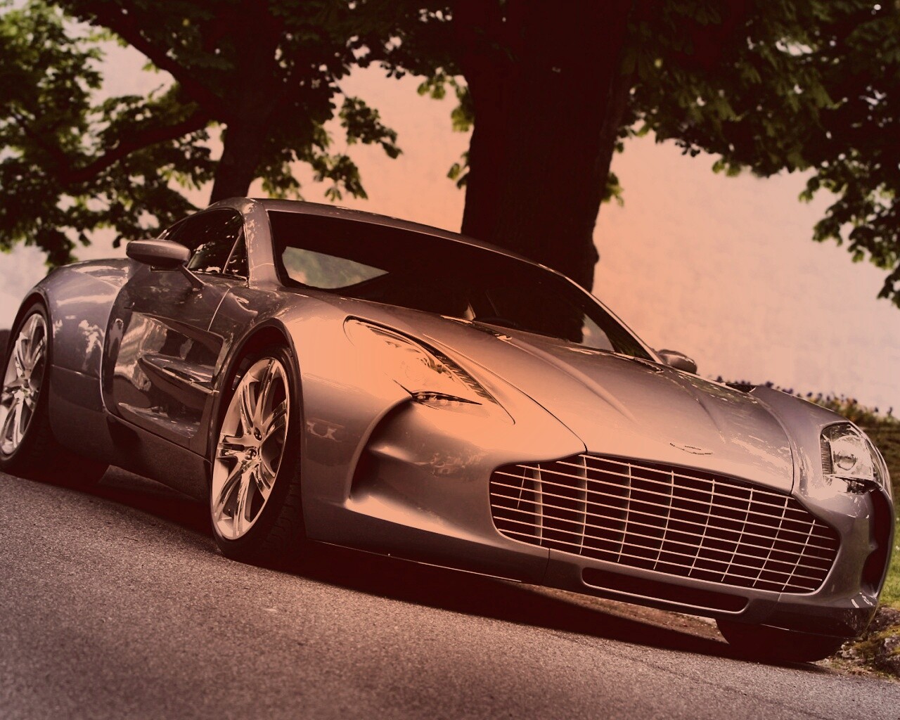Aston Martin за городом обои