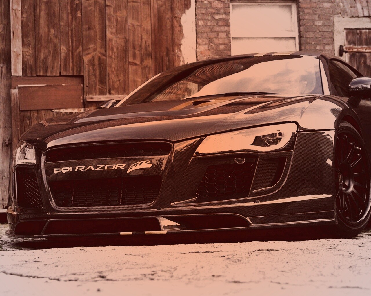 Черная Audi R8 обои
