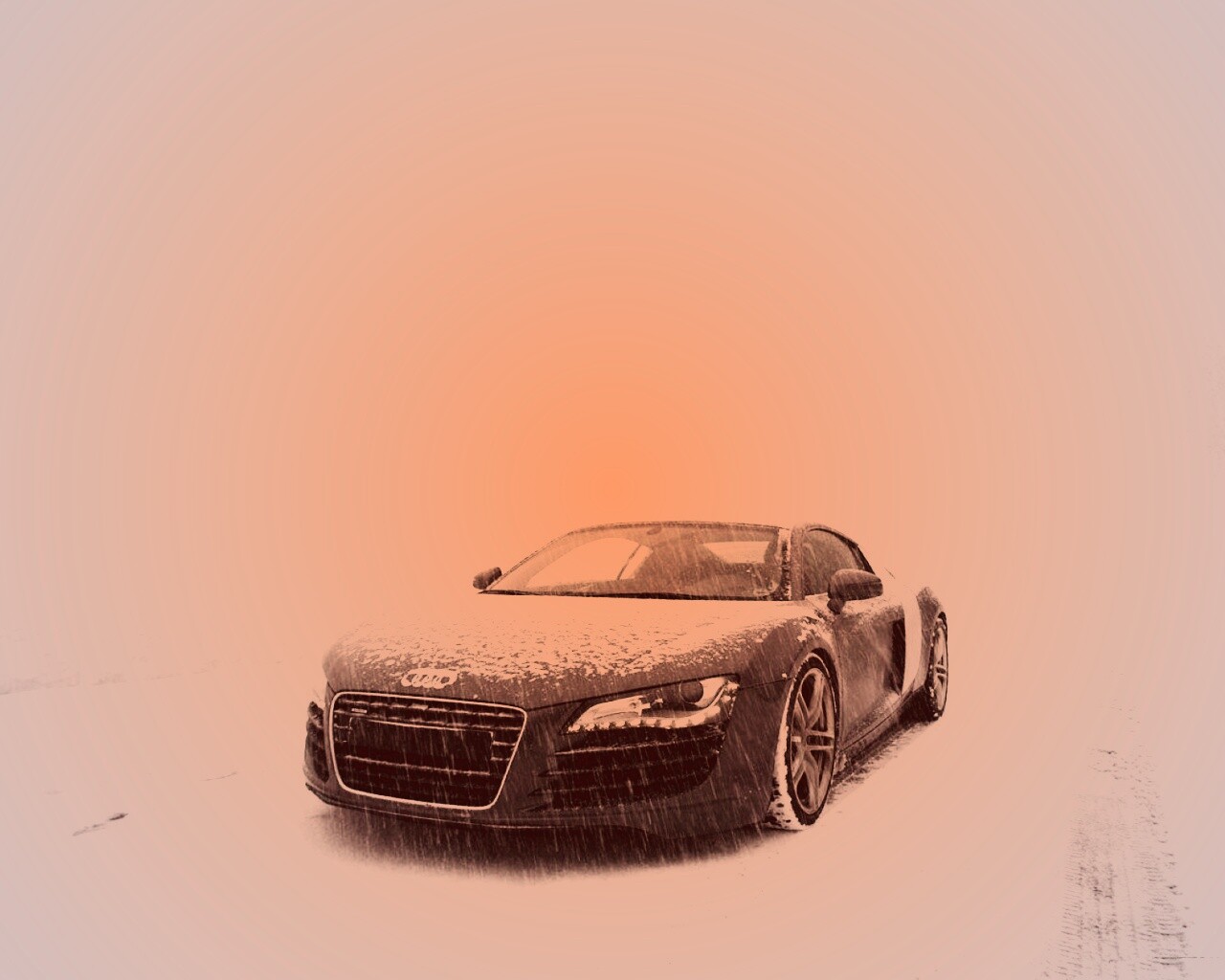 Audi R8 зимой обои