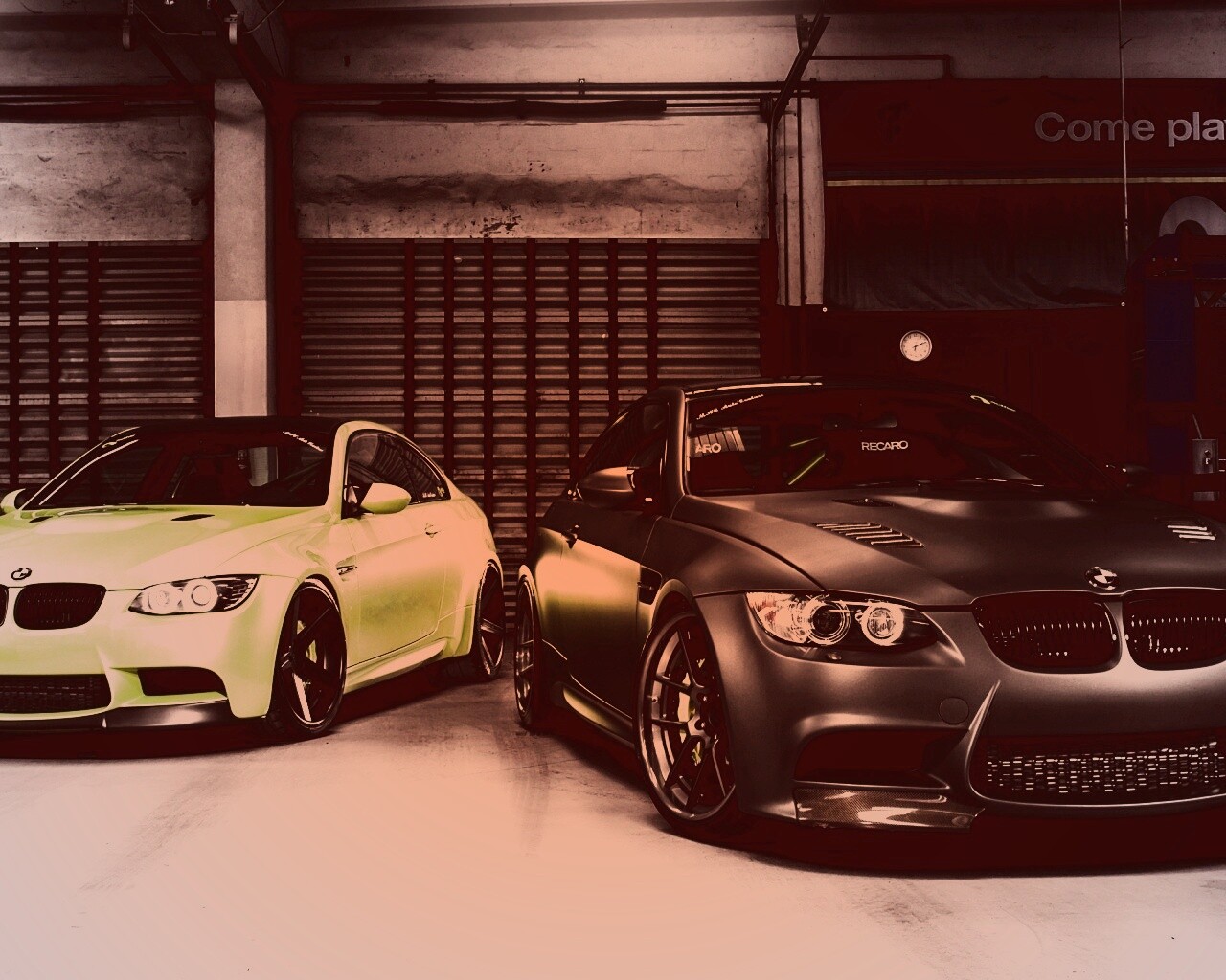 Черный и зеленый BMW M3 обои