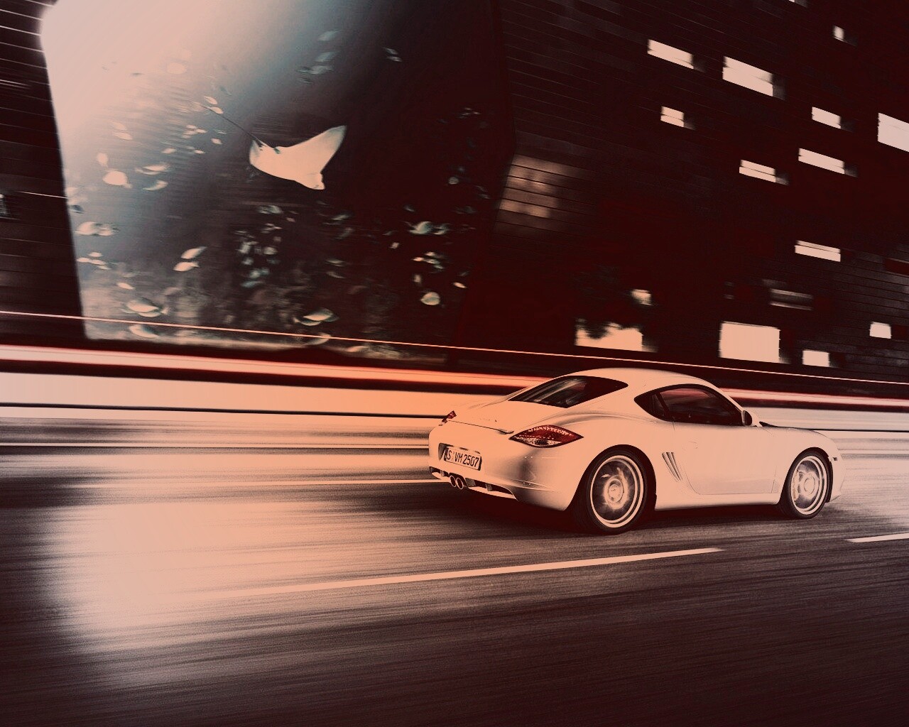 Porsche на трассе обои
