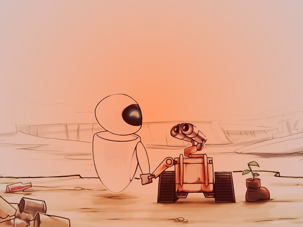 WALL-E и Ева обои