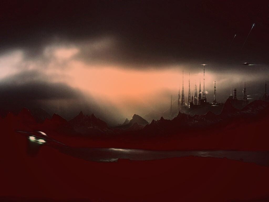 Долина в стиле SciFi обои