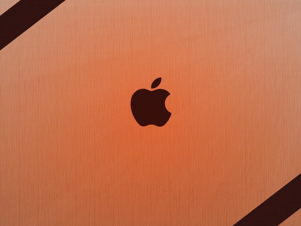 Apple на деревянном покрытие обои