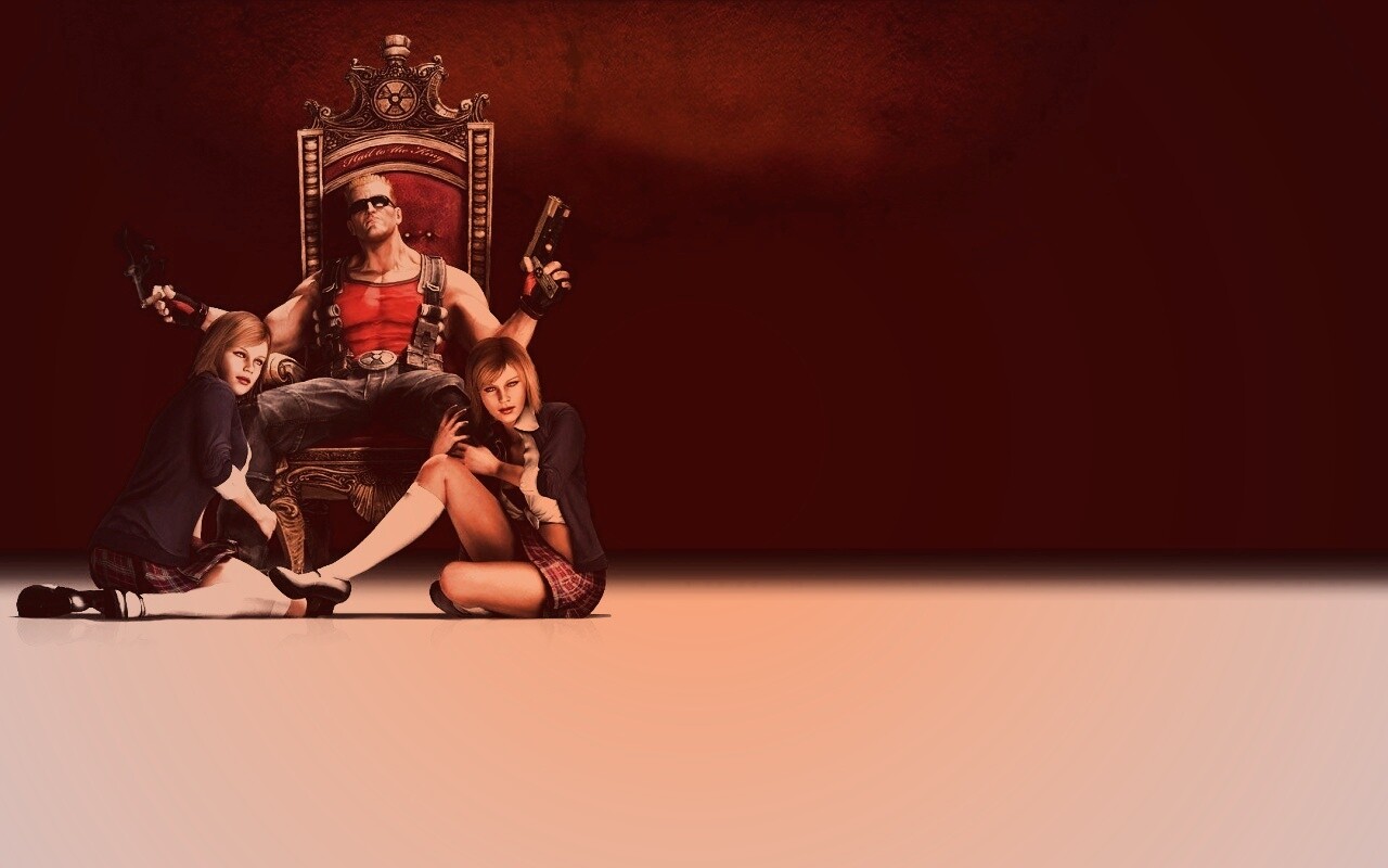 Duke Nukem на троне обои