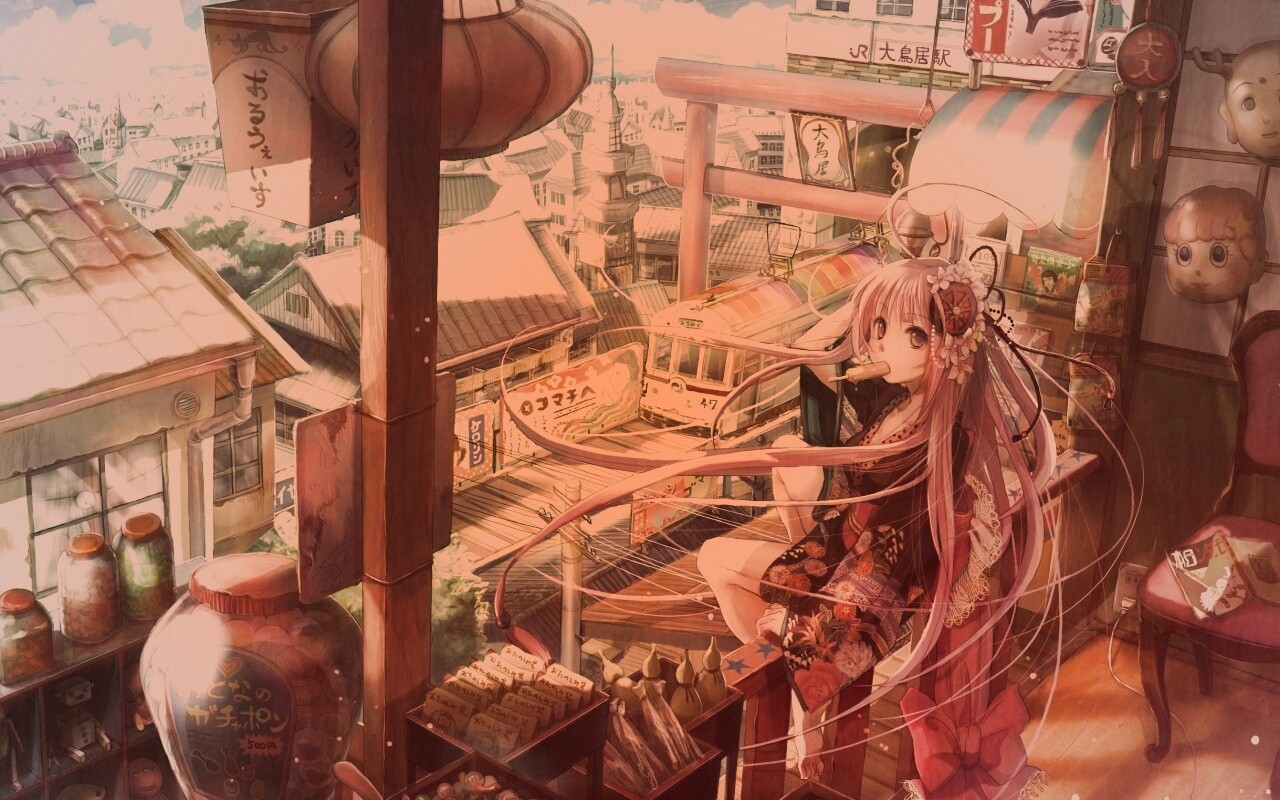 Девочка ест мороженное обои