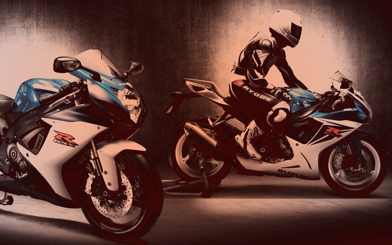 Suzuki и мотоциклист обои