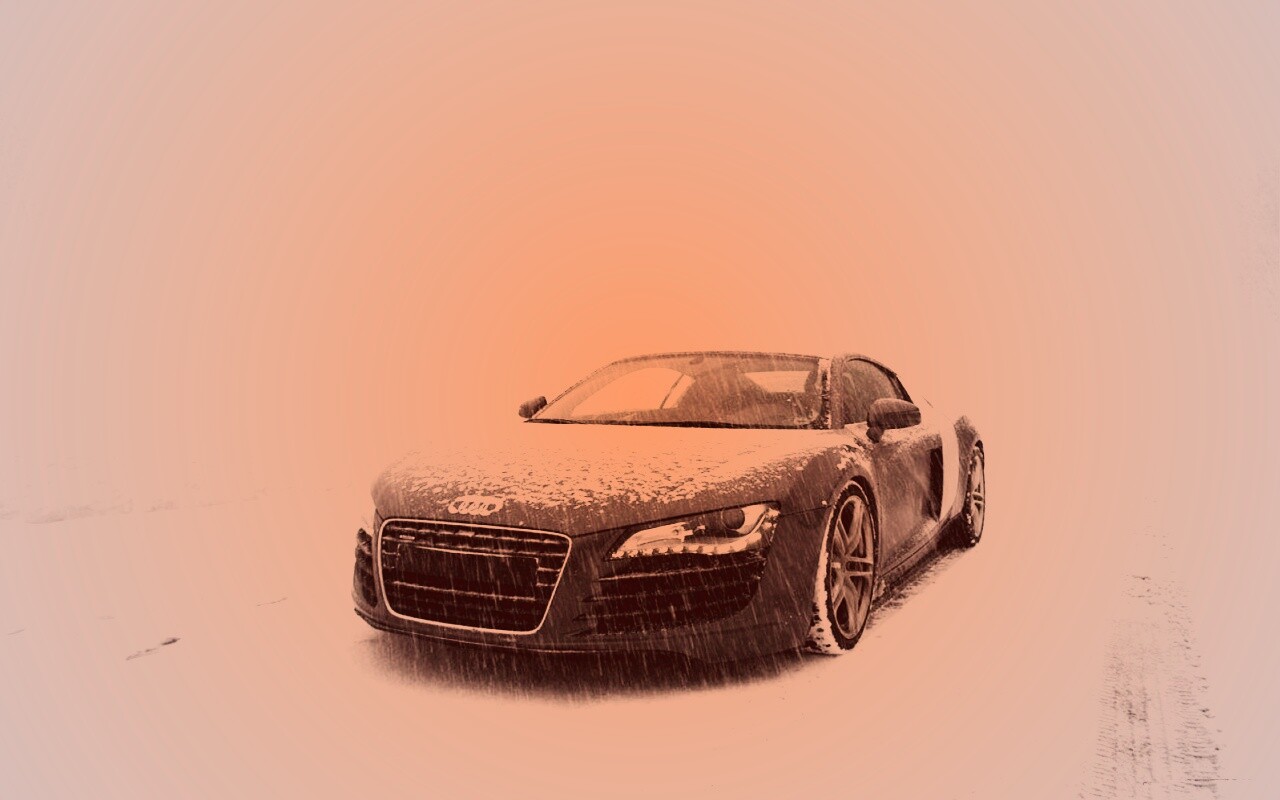 Audi R8 зимой обои