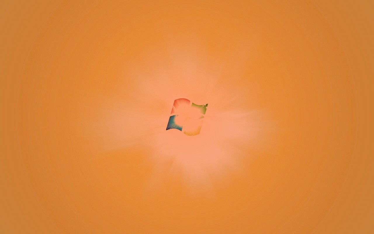 Яркий желтый логотип Windows 7 обои