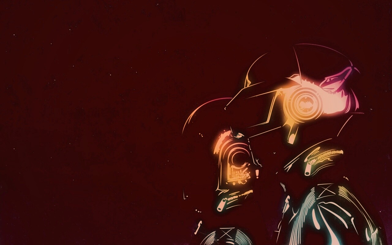 Яркий скетч Daft Punk обои