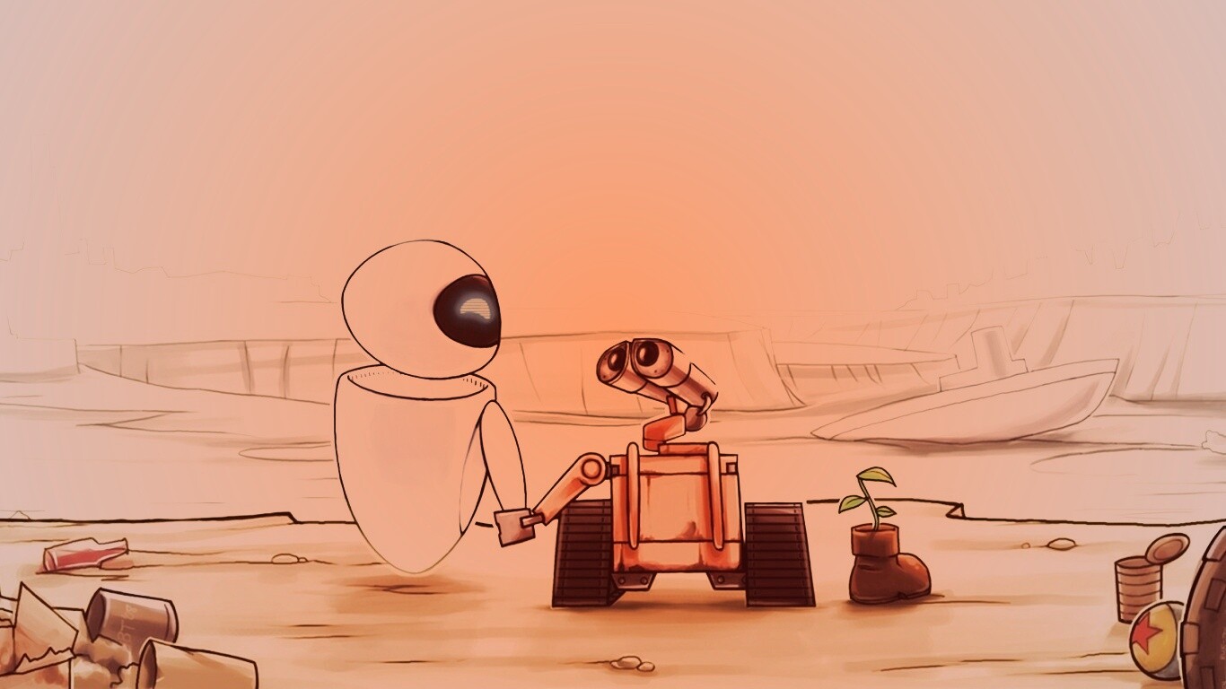 WALL-E и Ева обои
