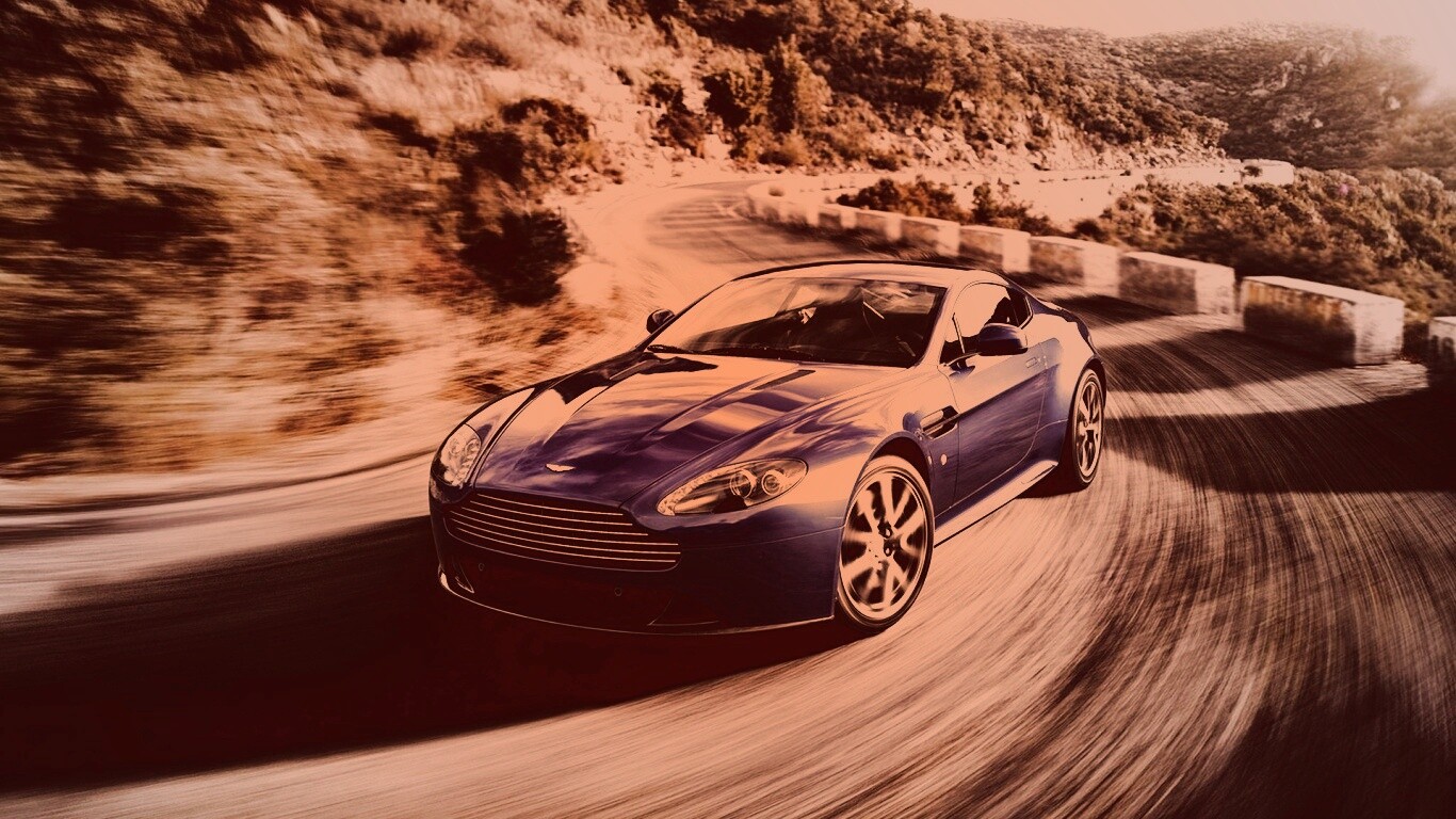 Синий Aston Martin обои