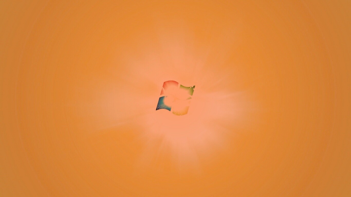 Яркий желтый логотип Windows 7 обои