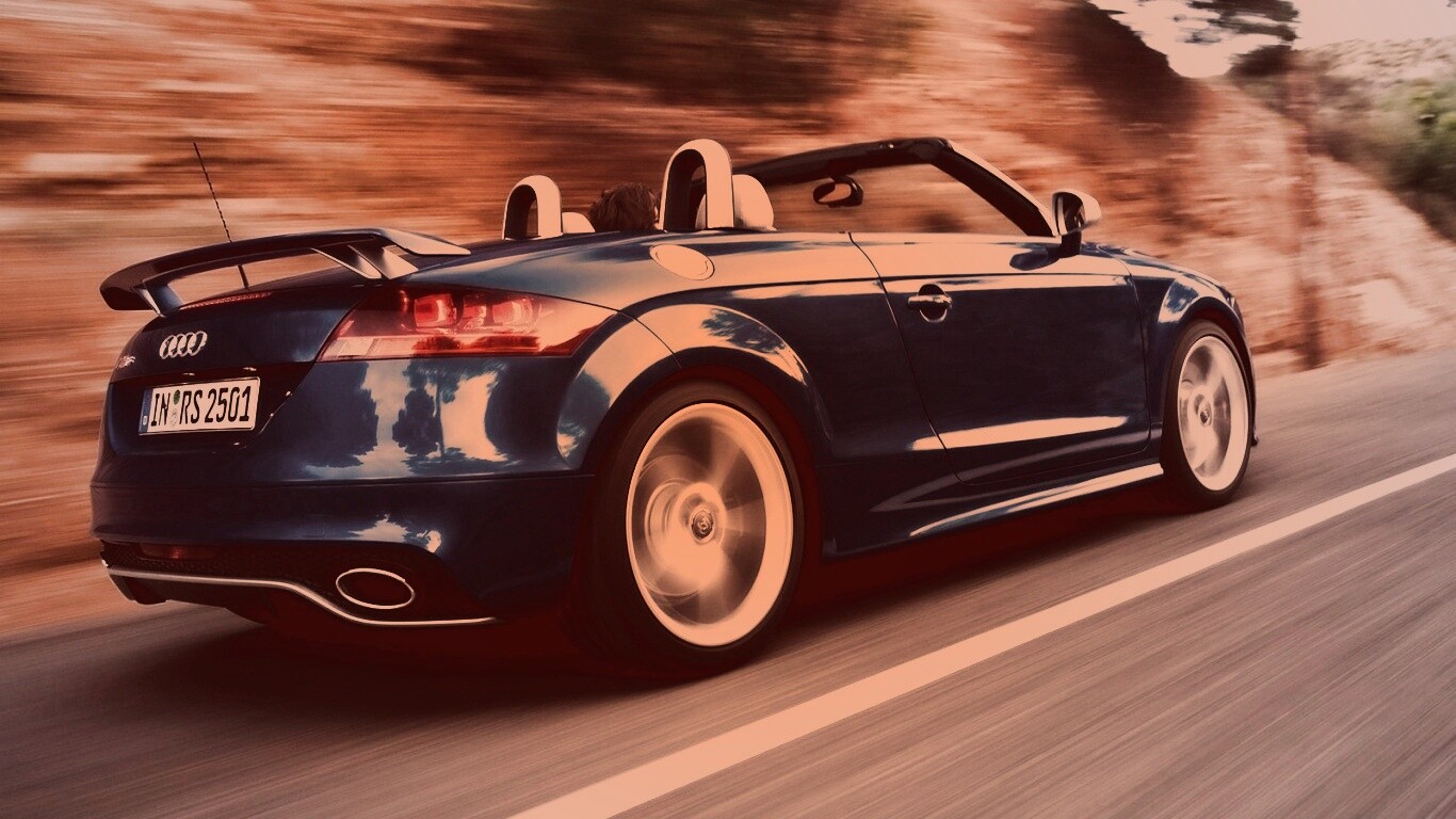 Синий кабриолет Audi обои