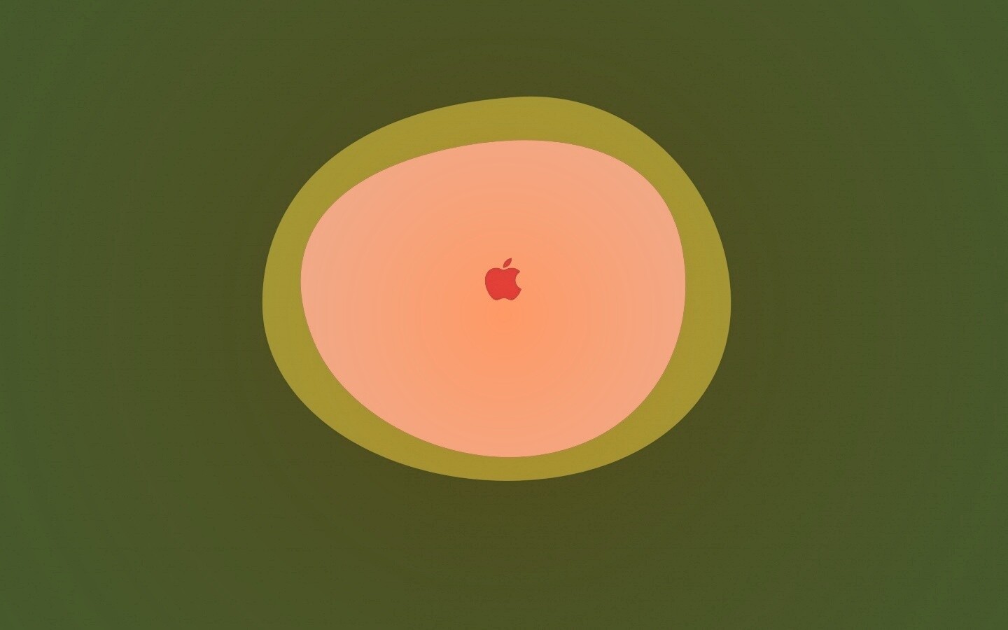 Apple в белом круге обои
