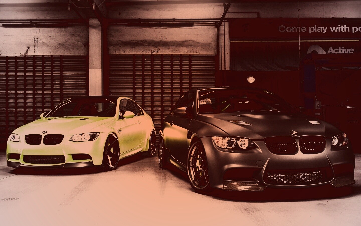 Черный и зеленый BMW M3 обои