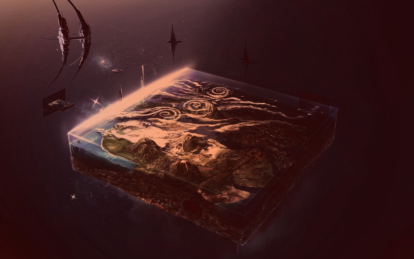 Плоский мир из Homeworld обои