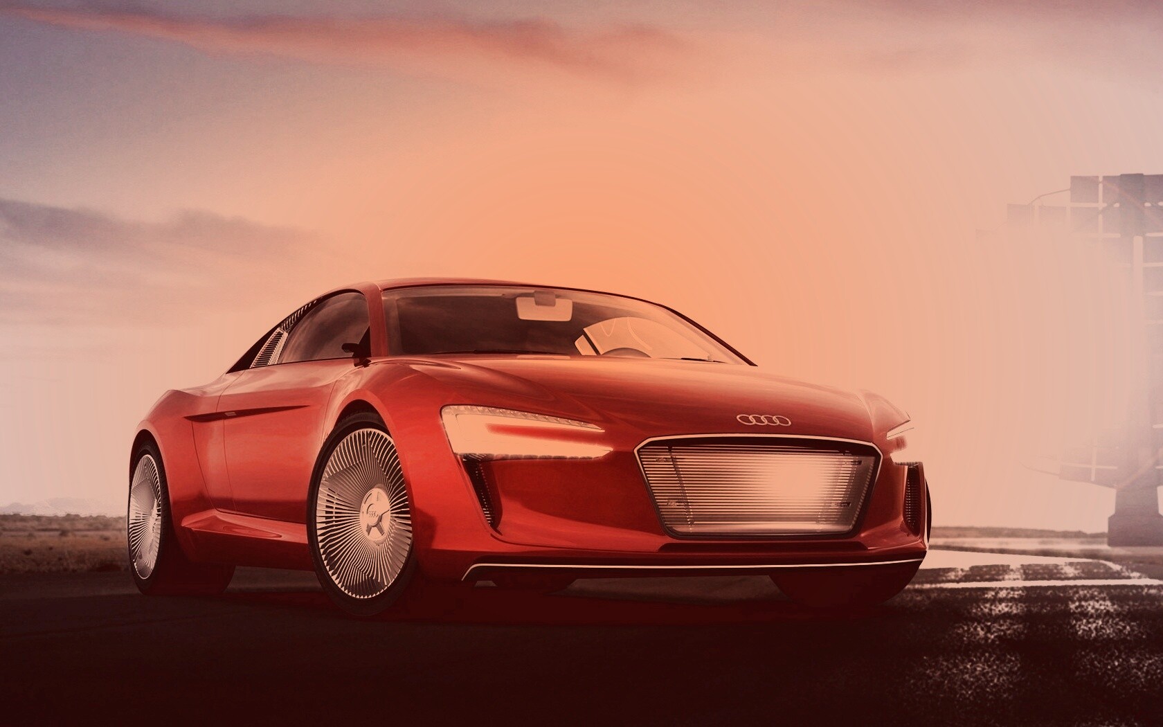 Красный автомобиль Audi обои