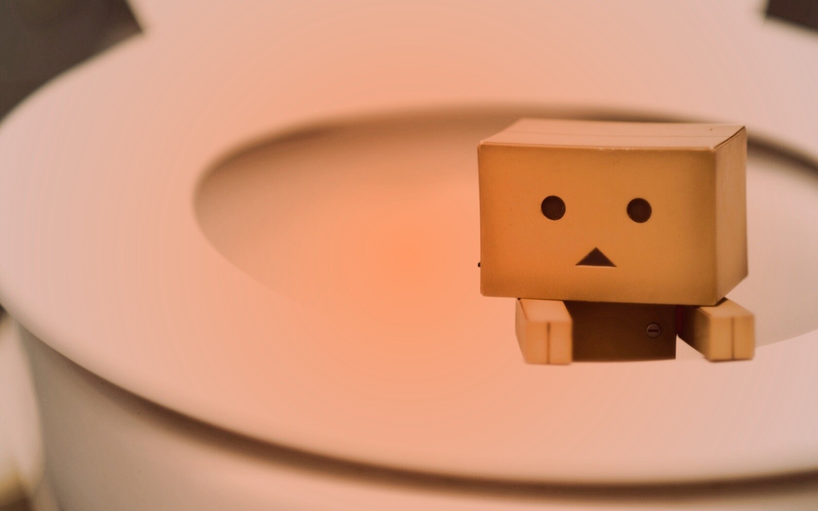 Danbo в унитазе обои