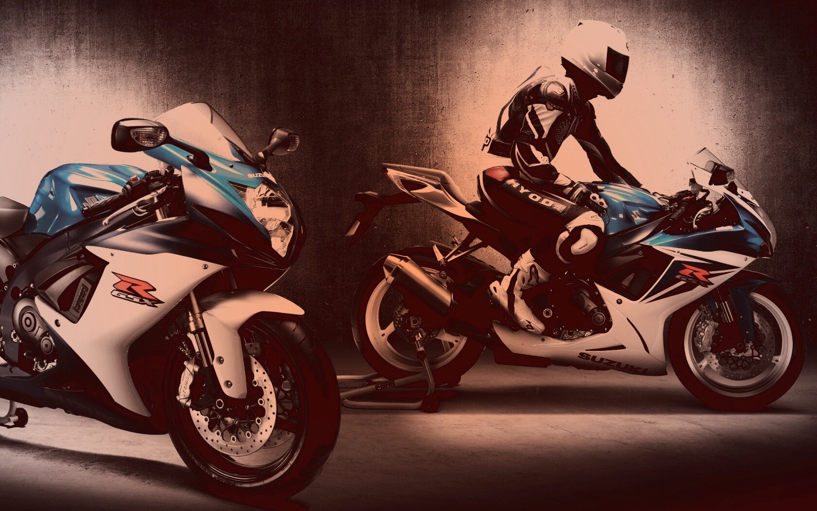Suzuki и мотоциклист обои