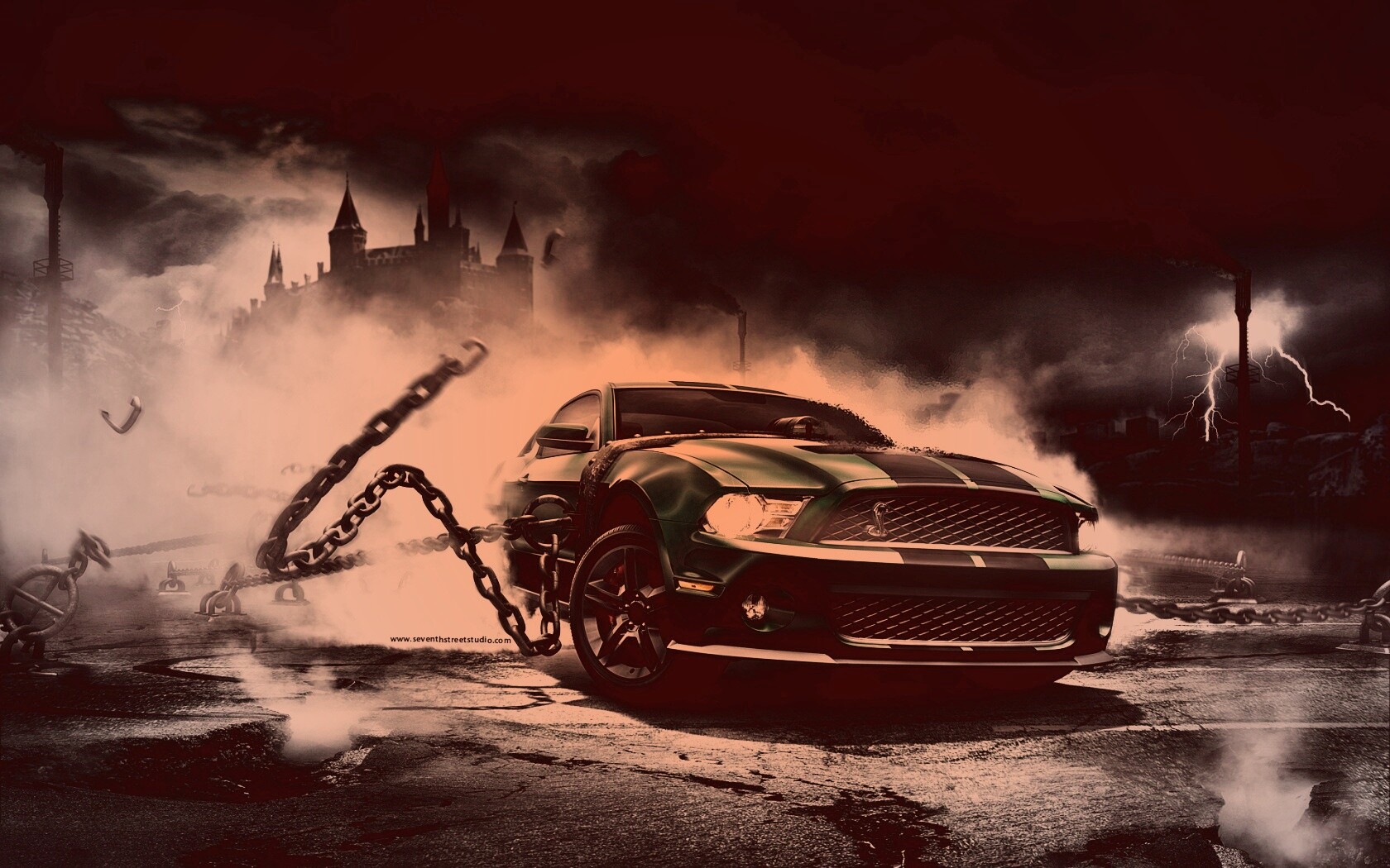 Ford Mustang рвёт цепи обои