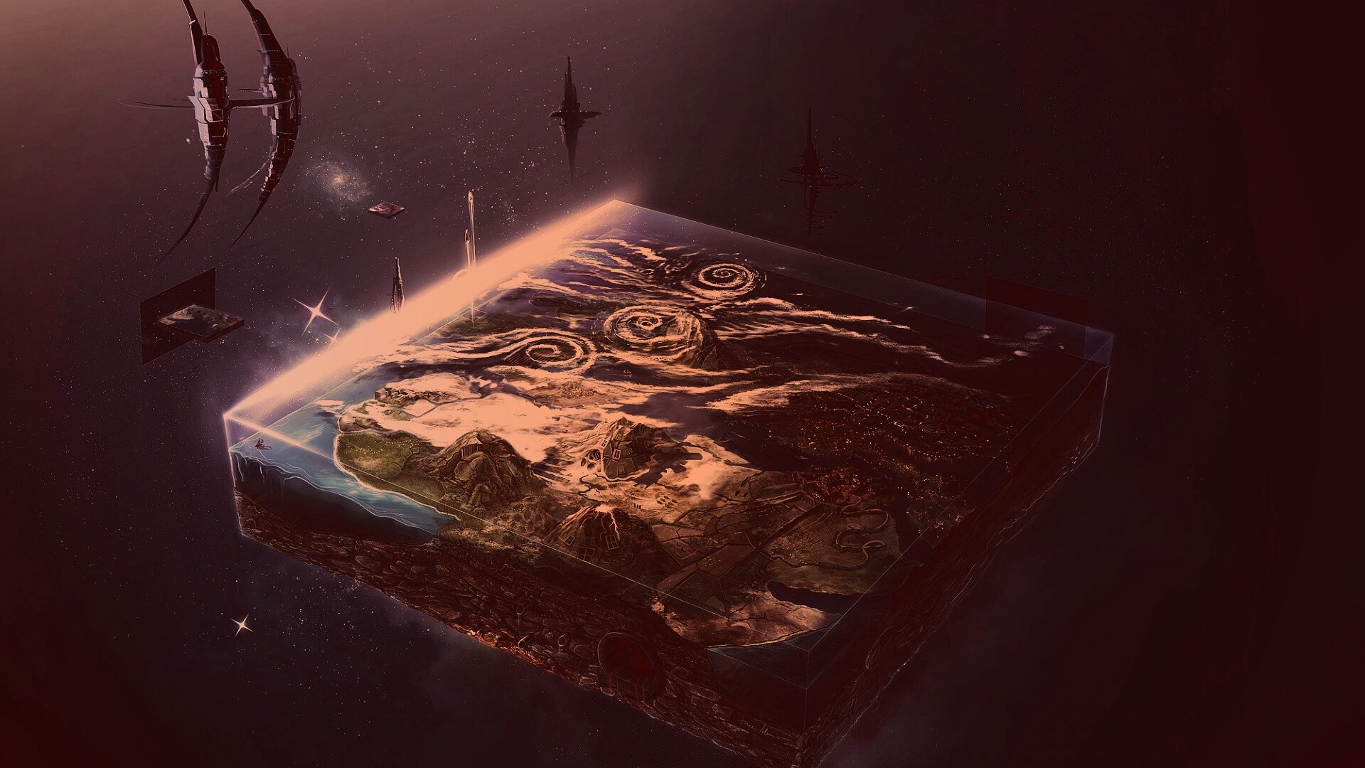 Плоский мир из Homeworld обои