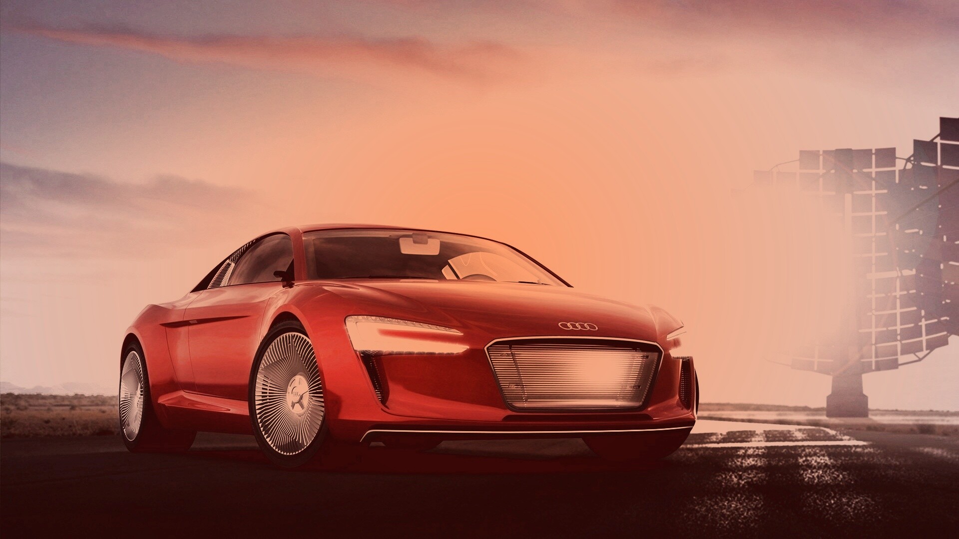 Красный автомобиль Audi обои