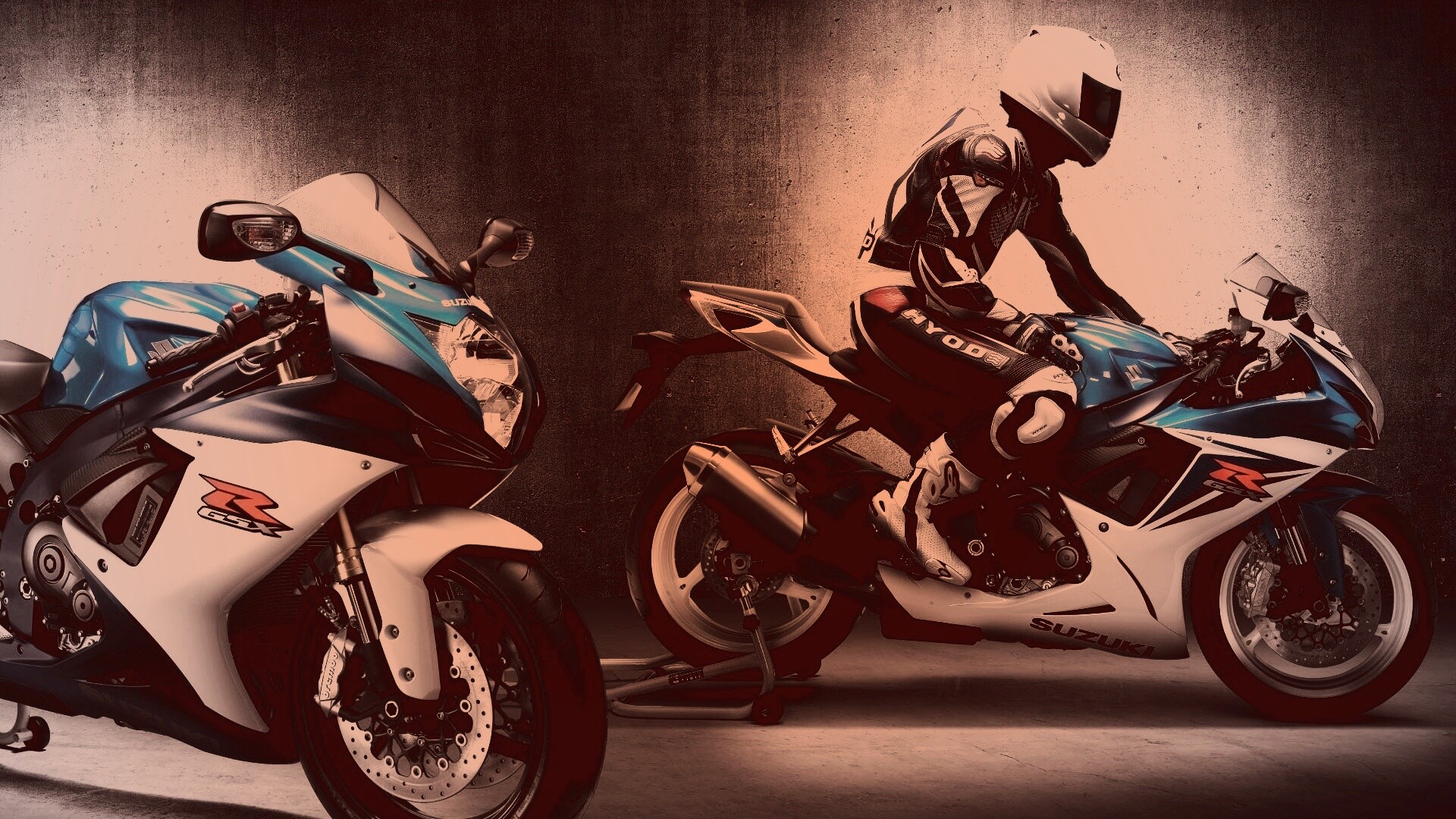 Suzuki и мотоциклист обои