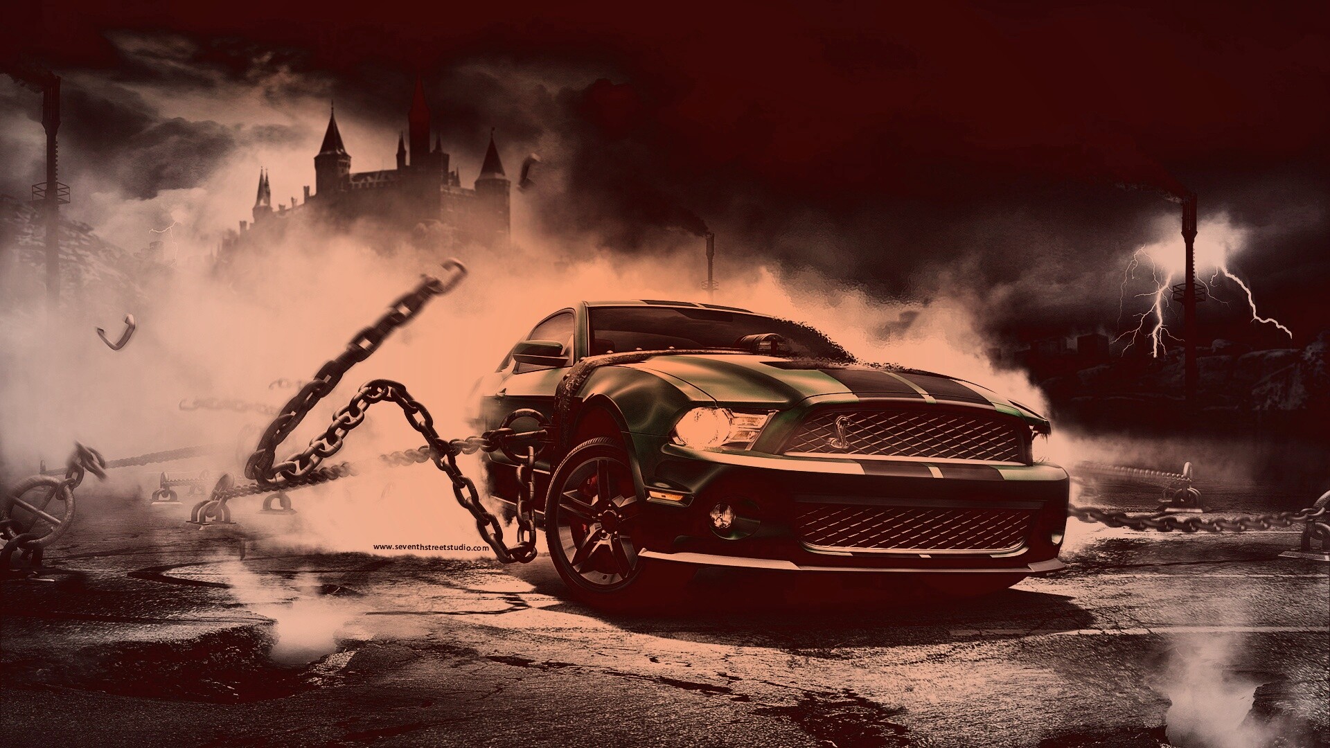 Ford Mustang рвёт цепи обои