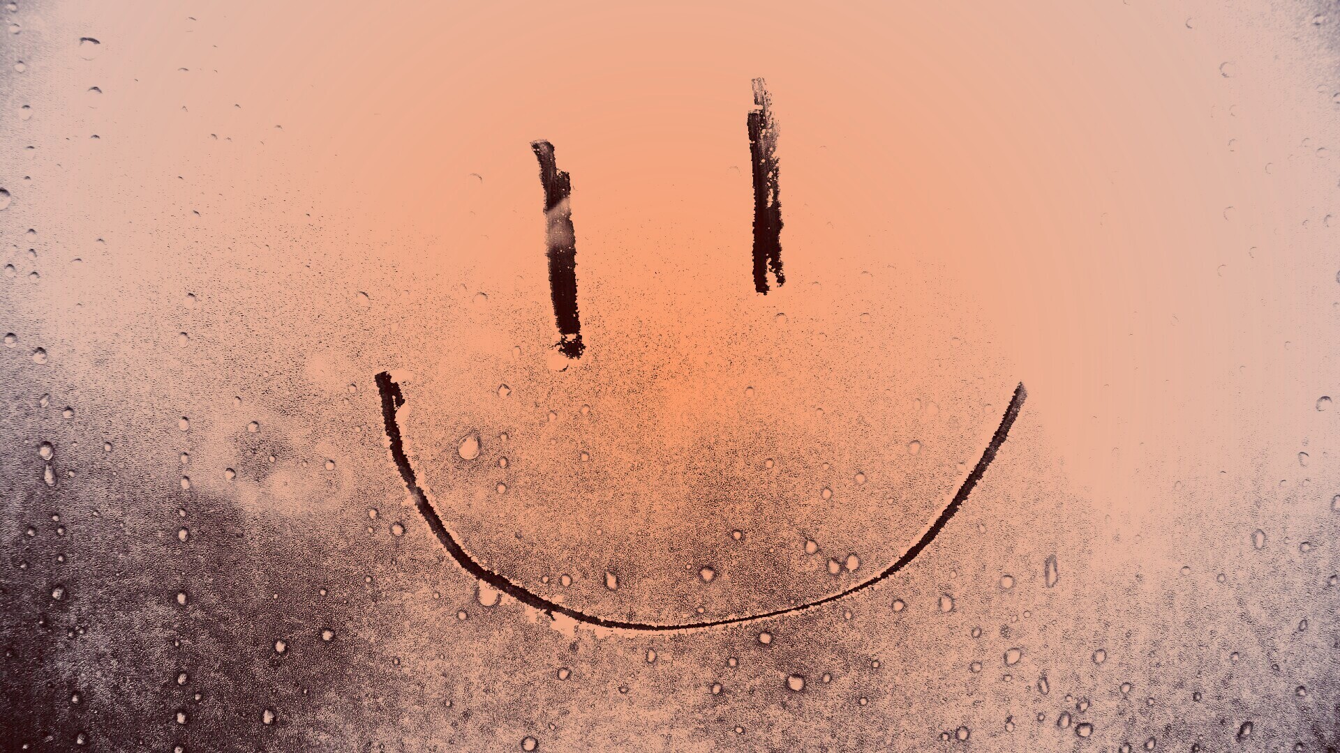 Улыбка на стекле обои