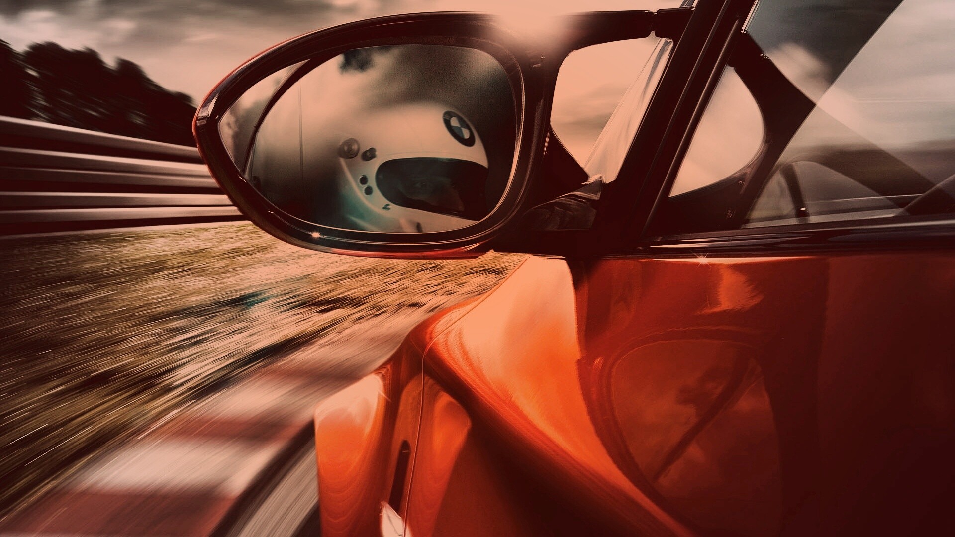 Отражение в боковом зеркале BMW M1 обои