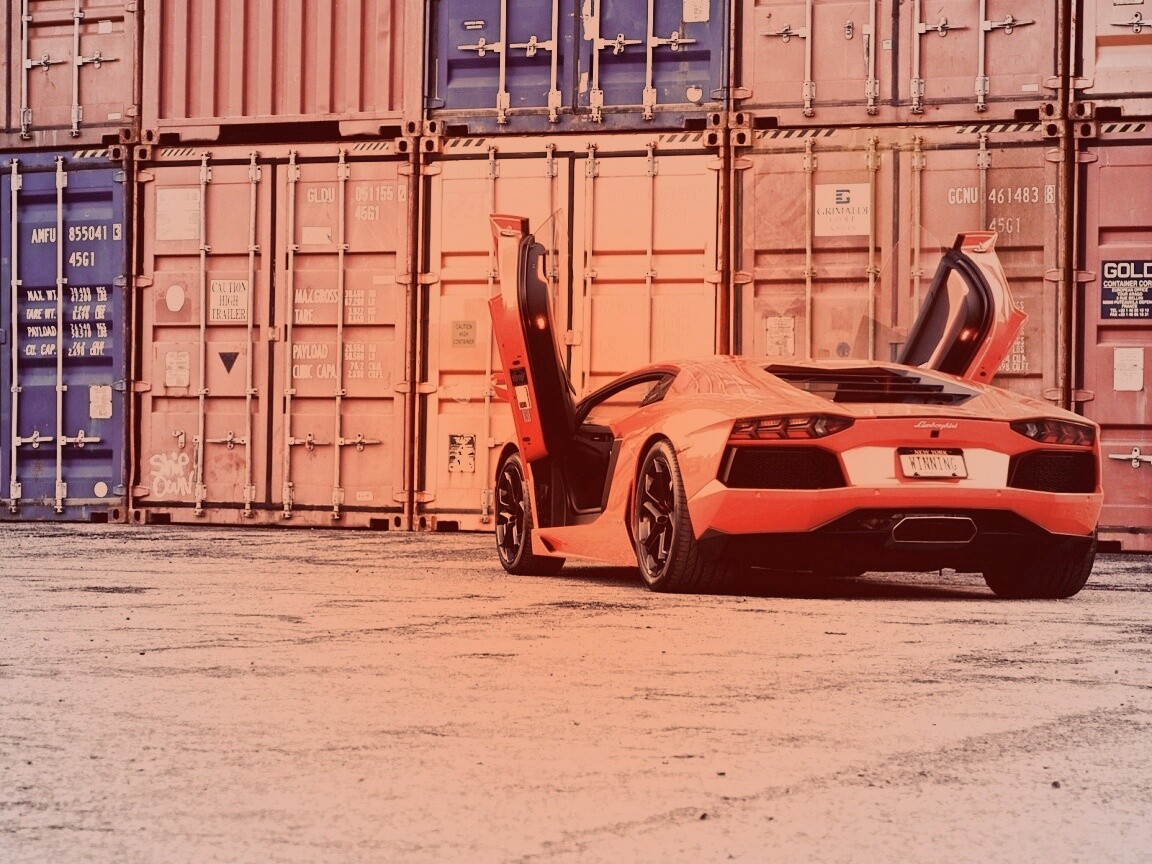Оранжевый Авентадор обои