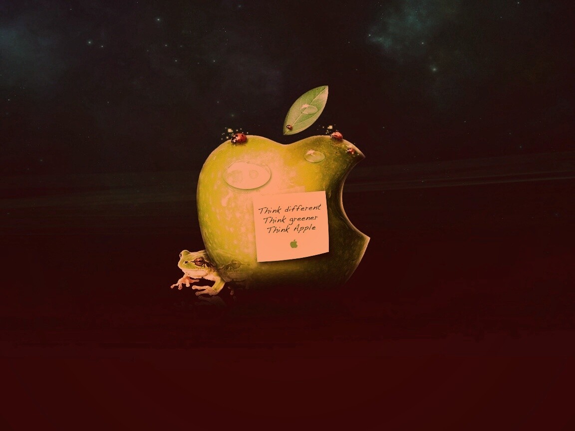Think different, think greener, think Apple обои