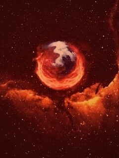 Firefox в космосе обои